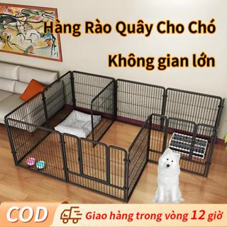 🐈Dogelsy🐕 quây chuồng chó Bộ 6 tấm Ghép Chuồng Quây Nan Ống Sơn Tĩnh Điện Dành Cho Chó Lớn chuồng chó Kích Thước 60x60cm