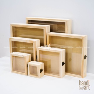 Khung hộp vuông cửa mica kính trang trí tranh 3D