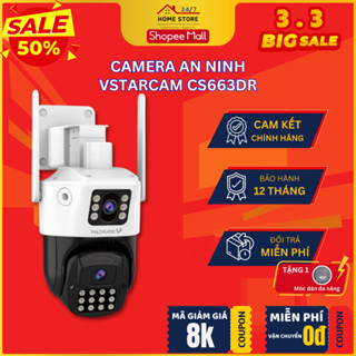 Camera ngoài trời Vstarcam CS663DR - 2 ống kính, độ phân giải 1080P, Kết nối Wifi, App xem trực tiếp