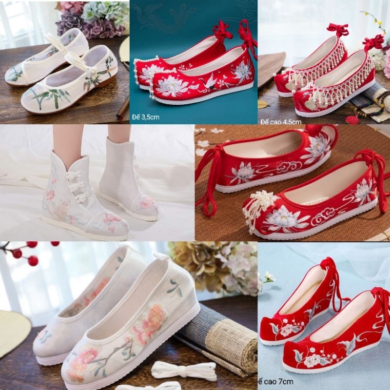 Tổng hợp giày cổ trang hoạ tiết thêu
