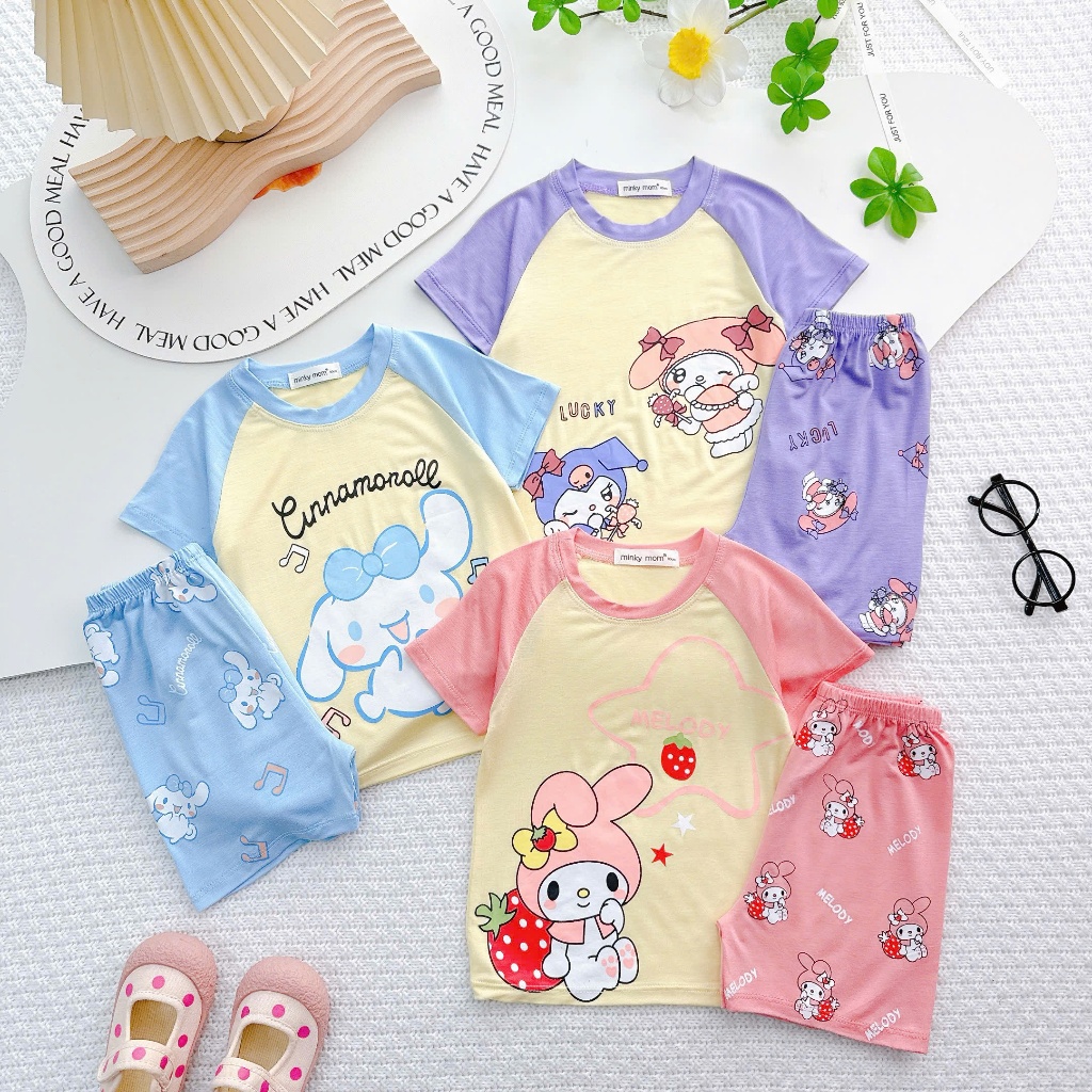 Bộ Ngắn Thun Lạnh In Hình Kuromi Cho Bé Gái TN-IN213