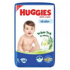 Bỉm Huggies Dán M76,L68,XL60 miếng.