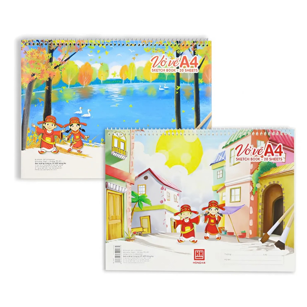 Combo 2 cuốn Vở Vẽ Lò Xo A4 Trạng Nguyên Hồng Hà 20 tờ - MS4927
