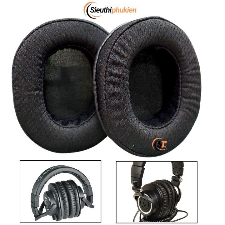 Đệm ốp tai nghe Audio technica ATH-M35 ATH-M45 ATH-R70X chất liệu DA / VẢI