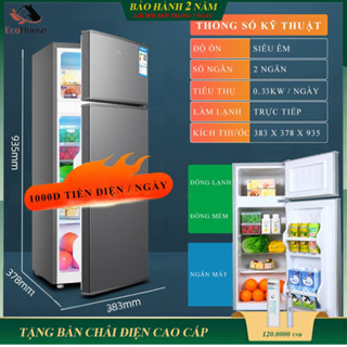 Tủ lạnh mini, tủ lạnh 2 cánh 110L làm lạnh nhanh ngăn đá và ngăn lạnh giữ đồ luôn tươi mới, siêu nhỏ gọn tiết kiệm điện