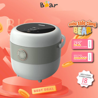 Nồi Cơm Điện 1.6L Đa Năng Bear DFB-B16C1, 400W, Cảm Ứng Cảm Biến Nhiệt Chống Trào Giữ Ấm Hẹn Giờ