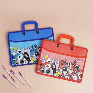  Cặp Học Thêm 2 Ngăn Có Quai Xách CLASSMATE DOODLE Chất Liệu Nhựa PP An Toàn Cho Bé Hai Màu Xanh Đỏ  CL-SB121 