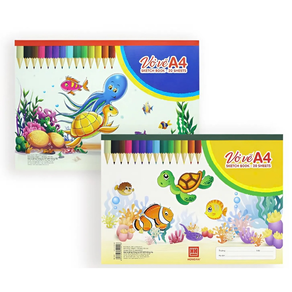 Set 2 cuốn Vở vẽ Hồng Hà A4 20 tờ định lượng cao - MS4941