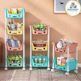 kệ đựng đồ đa năng có bánh xe di chuyển, kệ gấu để đồ phòng tắm, đựng bánh kẹo tiện lợi 9306