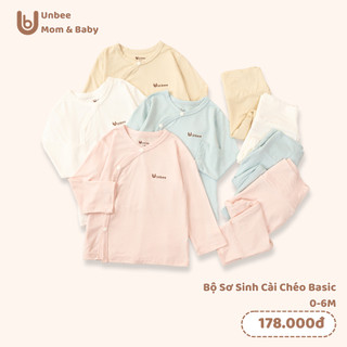  Bộ quần áo sơ sinh cài chéo Unbee 2025 chất liệu Tencel kháng khuẩn mềm mại an toàn cho bé 