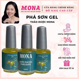  Phá Gel Mona Thảo Dược  - Phá Sơn Gel Mona loại phá gel thảo dược dầu ô liêu dưỡng móng 