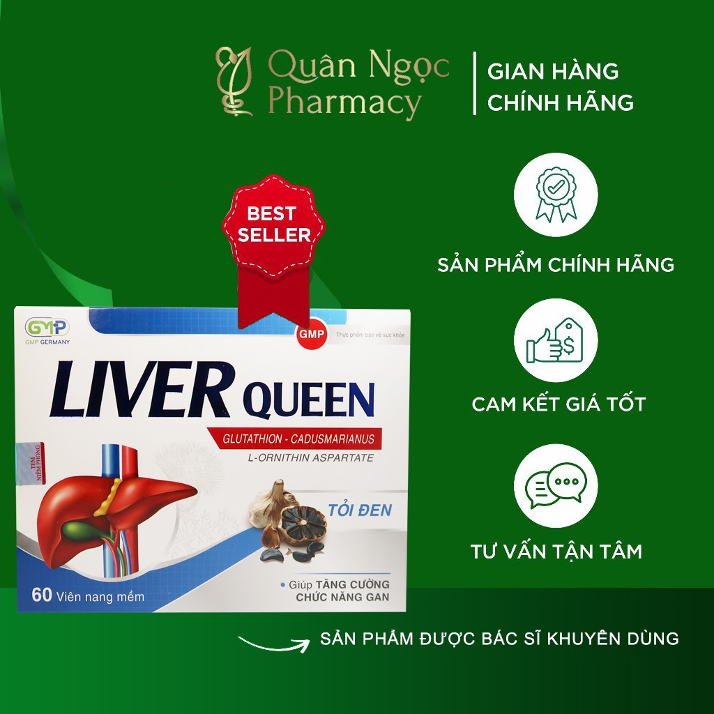 Viên uống giải độc gan Liver Queen (hộp 60 viên) hỗ trợ tăng cường chức năng gan