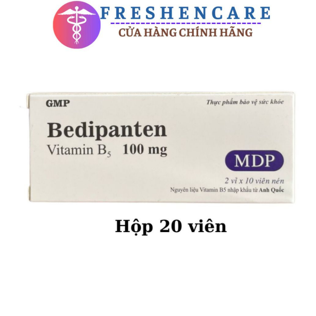 Viên uống Bổ sung vitamin B5, B1 cho cơ thể Bedipanthen MDP - Hộp 20 viên