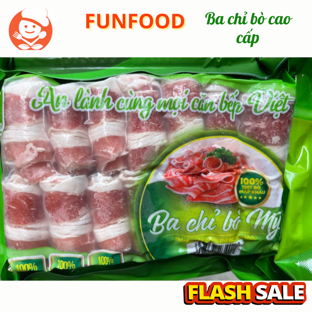 Ba chỉ bò Mỹ thái cuộn 450g ( ship Now Hà nội ship ngay)