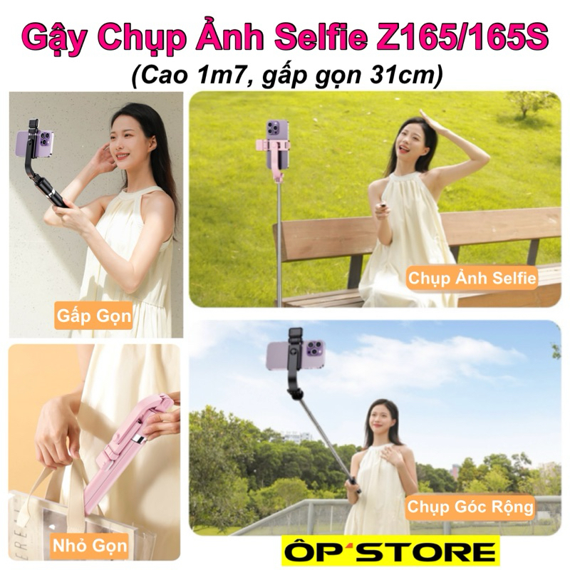 [Mới] Gậy chụp ảnh Selfie 3 chân 1m7 Z165/165S, điều khiển từ xa, có tuỳ chọn đèn trợ sáng, chụp ảnh