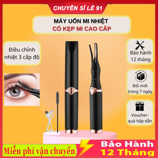  Máy uốn mi làm nóng Máy uốn mi điện 2 trong 1 có lược tích hợp USB Máy uốn mi làm nóng có thể sạc lại Máy uốn mi tự nhiê 