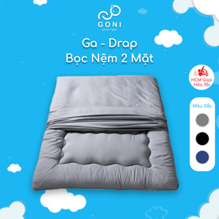 Áo bọc nệm 2 mặt Goni cotton tici, vỏ bọc nệm topper đủ màu, kích thước 1m x 2m, 1m2 x 2m, 1m4 x 2m, 1m6 x 2m, 1m8 x 2m