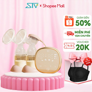 Máy Hút Sữa Điện Đôi Nevi Chính Hãng Mềm Mại Êm Ái, Hút Mạnh, Massage Kích Sữa, Bình Trữ Sữa Cho Mẹ