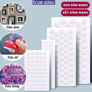 Miếng Dán Tường Hình Tròn Nano Trong Suốt 2 Mặt - Miếng Keo Dán Đa Năng Siêu Dính Nhiều Kích Cỡ 3 2 5CM Dán Bóng Bay 