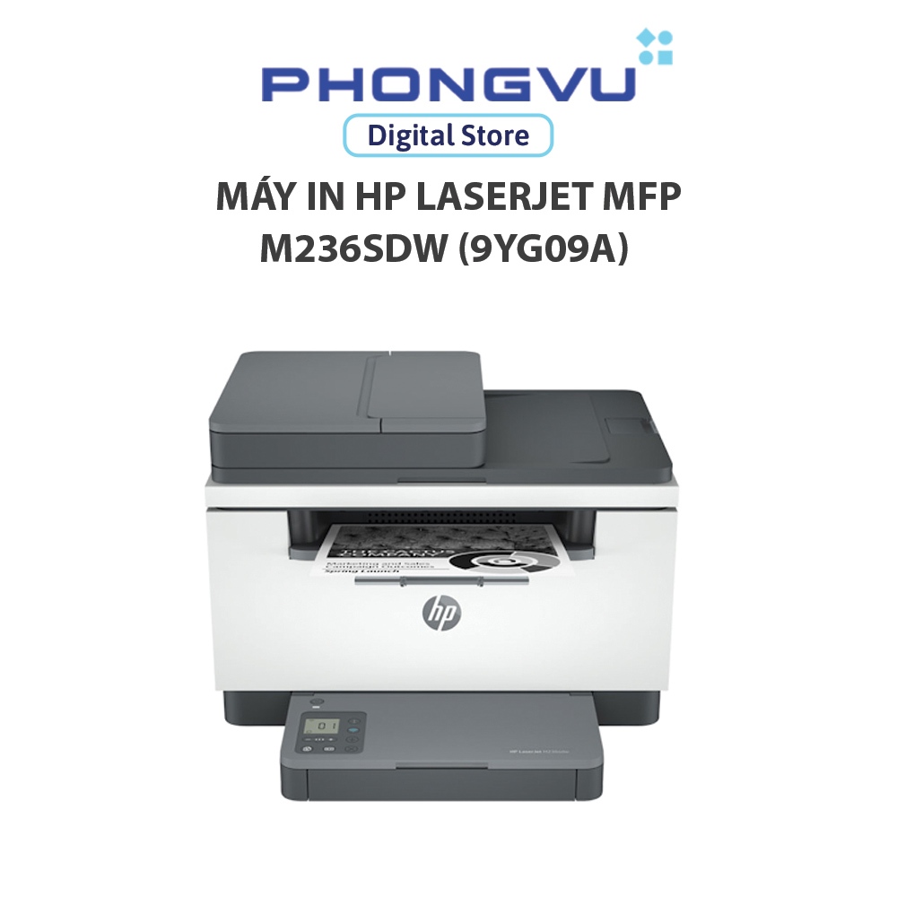 Máy In HP LaserJet MFP M236sdw (9YG09A) – In Đen Trắng, In 2 Mặt Tự Động, Kết Nối Wifi, Máy In Đa Nă