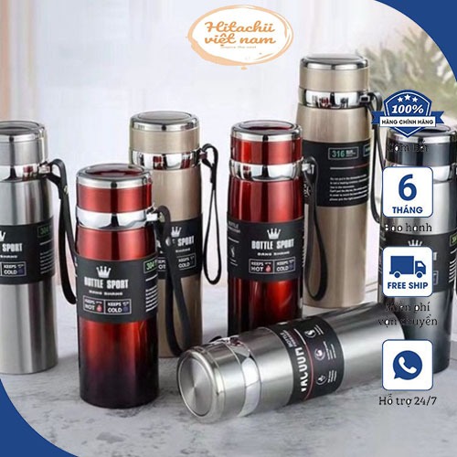 Bình giữ nhiệt 1000ml cao cấp có nắp lọc trà - Bình đựng nước giữ nhiệt lớn tiện lợi lõi inox 304 không gỉ, giữ nhiệt