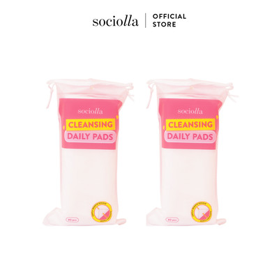 Combo 2 Bông Tẩy Trang Không Ngâm Tẩm Hóa Chất - Trơn Và Lưới Sociolla Daily Cleansing Pads