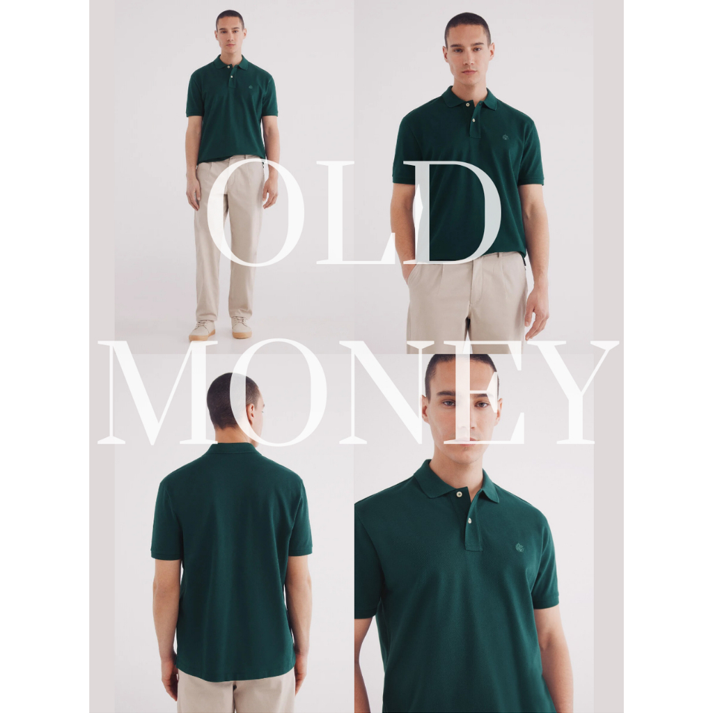 Áo Thun Polo Piqué Màu Verde Đậm - Old Money Style