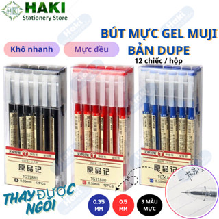 Bút gel mực nước Muji, bút mực HAKI đi nét ngòi 0.5mm 0.35mm nhiều màu dễ thương B50