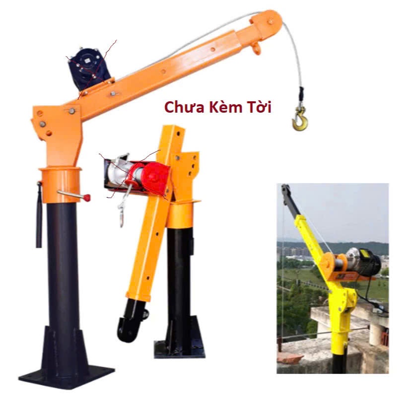 Khung Cẩu Xoay 360 Độ Tải Trọng 500kg Gắn Các Máy Tời Chuyên Dùng Để Lắp Đặt Trên Xe Ô Tô Nâng Hạ Hàng Hóa
