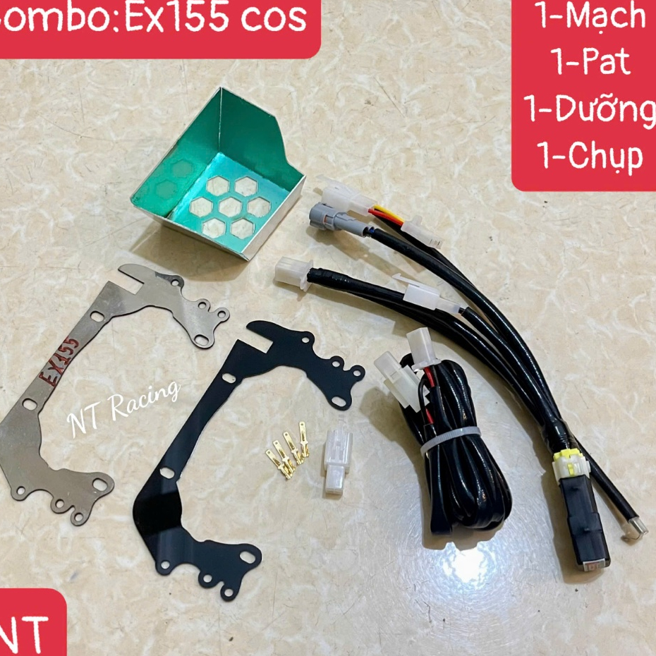 Pat + chụp đuôi gắn bi cầu led cho Ex155 , 150