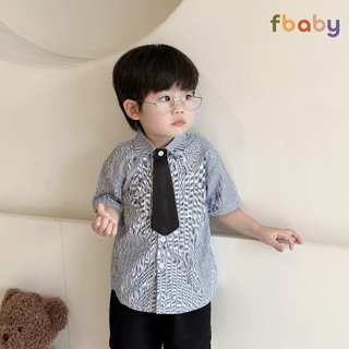 Bộ Quần Áo Sơ Mi Fbaby For New Generation Kèm Cavat Dành Cho Bé Trai Kẻ Sọc Phong Cách Công Tử Hàn Quốc Đi Chơi, Đi Học