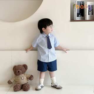 Bộ Quần Áo Sơ Mi Fbaby For New Generation Kèm Cavat Dành Cho Bé Trai Kẻ Sọc Phong Cách Công Tử Hàn Quốc Đi Chơi, Đi Học