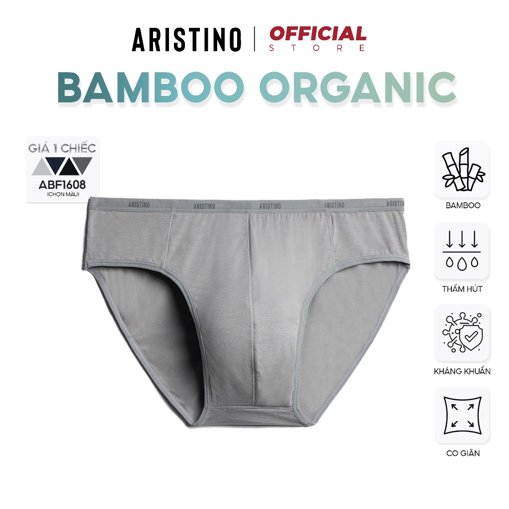 Quần lót nam ARISTINO sịp tam giác cotton sợi tre cạp nhỏ FITFORM 360 thoáng khí khử khuẩn - ABF1608