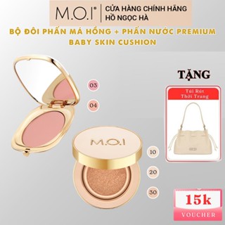 [Tặng quà] Bộ Đôi Phấn Nước Cushion Premium Và Má Hồng Hồ Ngọc Hà MOI Cosmetics
