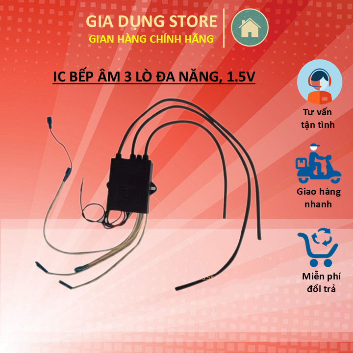 IC Đánh Lửa Bếp Gas Âm 3 Lò 1,5V (Bộ Đánh Điện Bếp Gas Âm 3 Đầu Đốt)