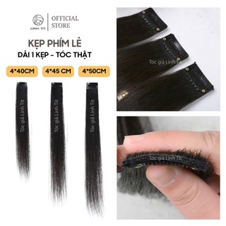 Phím kẹp lẻ chất tóc thật, kích thước rộng 4cm dài 40-45-50cm chất tóc thật | Tóc Giả Linh Tít