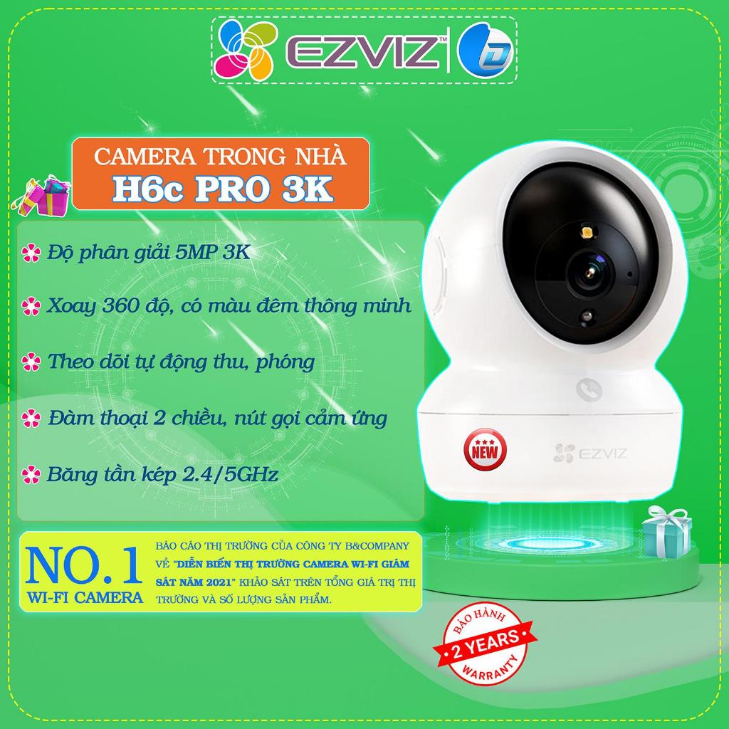 Camera wifi Ezviz H6C chính hãng, đàm thoại 2 chiều, xoay 360