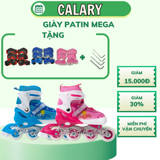 Giày Patin Trẻ Em COUGAR Centosy Mega Cao Cấp Họa Tiết Cá Heo, Có Nút Chỉnh Size Tiện Lợi