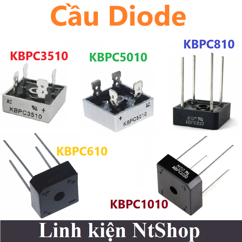 Cầu Diode chỉnh lưu toàn kì KBPC5010 / KBPC3510 / KBPC1010 / KBPC810 / KBPC610
