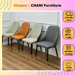  Ghế ăn Sheraton nhập khẩu cao cấp ghế bọc da PU chân côn bọc ống đồng- ghế đa năng 