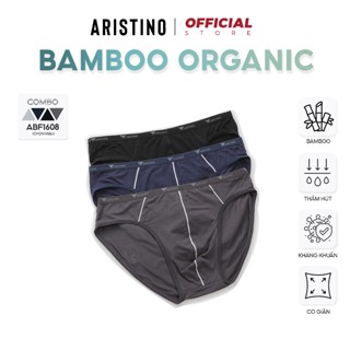 COMBO 3 Quần lót nam ARISTINO sợi Bamboo mềm mịn thoáng khí cạp nhỏ cho người béo bụng - ABF1608