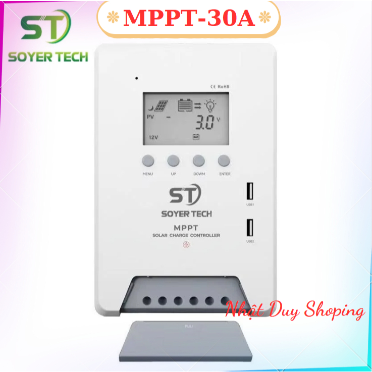 Bộ sạc năng lượng mặt trời 30A - SOYERTECH 30A 12V/24V  MPPT
