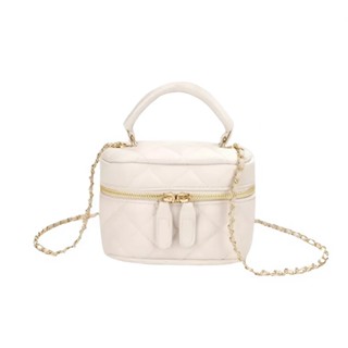 Túi xách tay nữ Choice LK341 túi cốp da thêu trám quai cầm tay kèm dây da phối xích đeo chéo