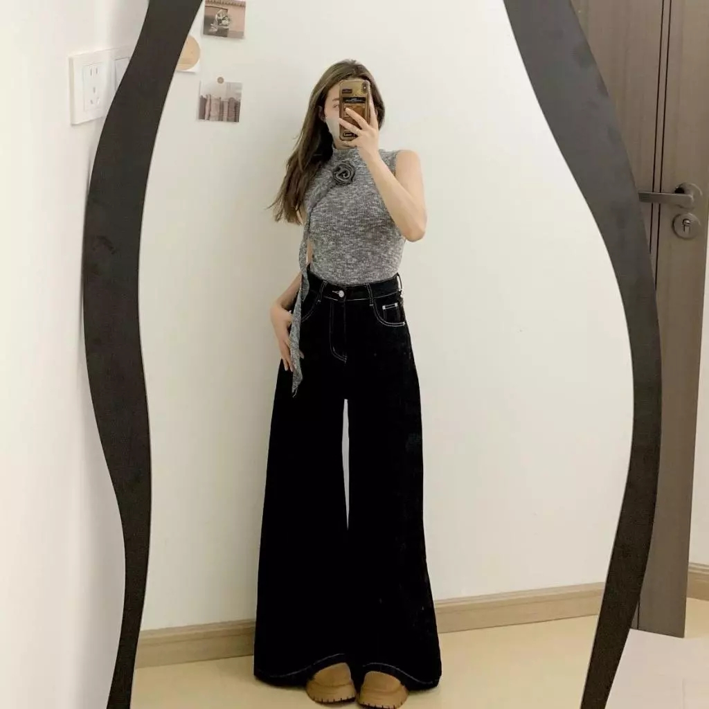 Quần KAKI Jeans Ống Rộng Ver 2 WIDE LEG Mango.Studio tôn dáng cạp cao form unisex nam nữ | BigBuy360 - bigbuy360.vn