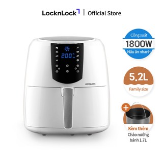Nồi chiên không dầu lock&lock jumbo plus air fryer 5.2l màu trắng ejf357wht