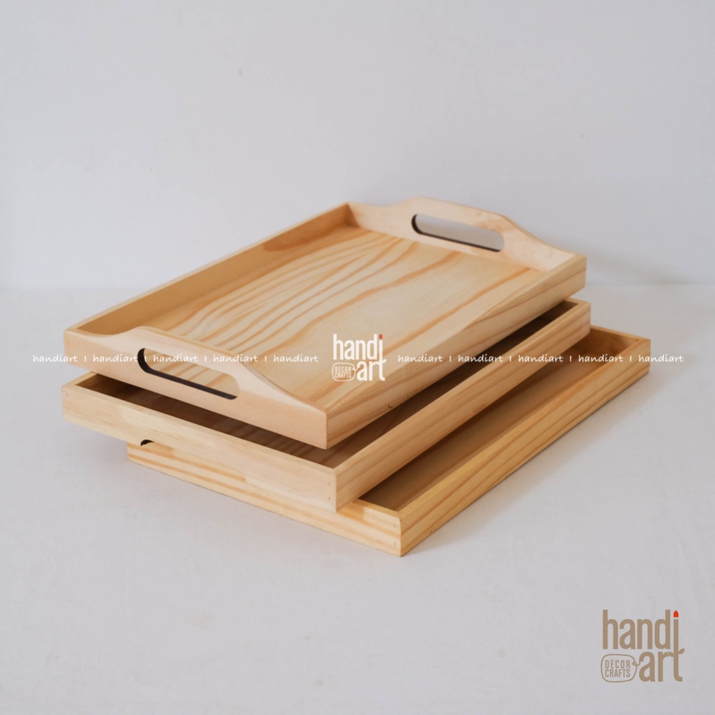 Khay gỗ tay cầm, Khay đựng bánh, trái  phong cách nhật bản