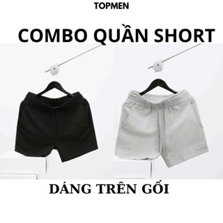  Quần đùi nam chất nỉ da cá quần cộc nam dáng trên gối basic thể thao TOPMEN 
