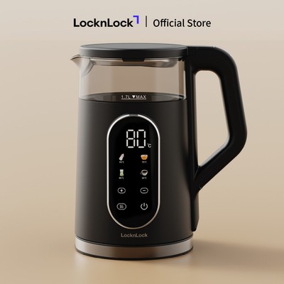 Ấm đun siêu tốc LocknLock Digital electric kettle 1.7L- Màu đen EJK286BLK 5 chế độ nhiệt, giữ ấm 2 giờ