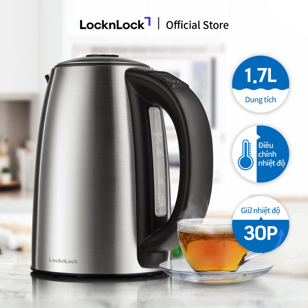 Bình đun siêu tốc Lock&Lock temperature control electric kettle 1.7L EJK136SLV