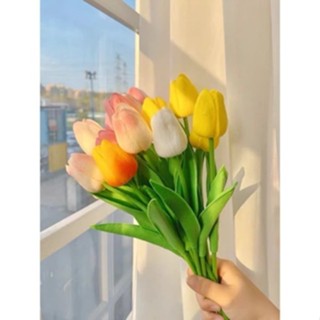   LAIMAX  Hoa Tulip Giả LS1-1621-1032 Chất Liệu PU Nhiều Mẫu Cao Cấp Decor Trang Trí 18cm 